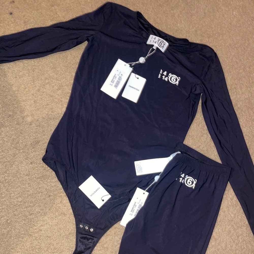 NWT MM6 Maison Margiela BLACK TOP & BOTTOM